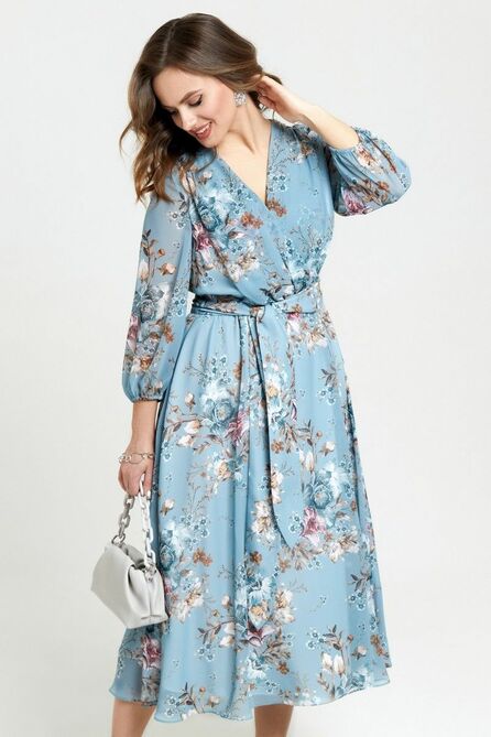 Повседневное платье TEZA 2356 голубой