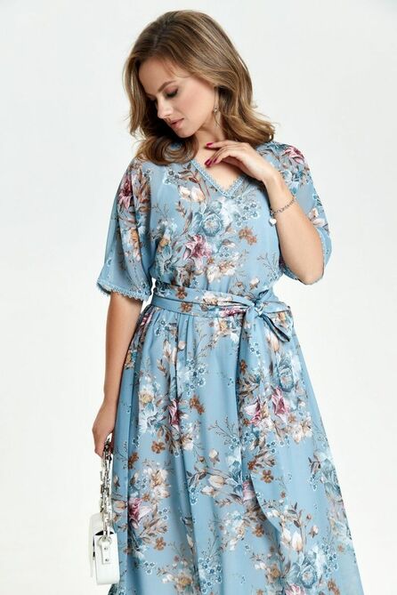 Повседневное платье TEZA 2668 голубой