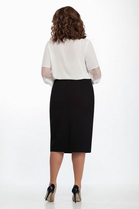 Костюм с блузкой TEZA 135 белый+черный