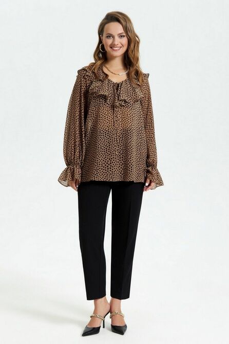 Брюки, Блуза TEZA 2685 бежево-черный