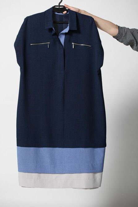 Повседневное платье TEZA 906 синий+голубой