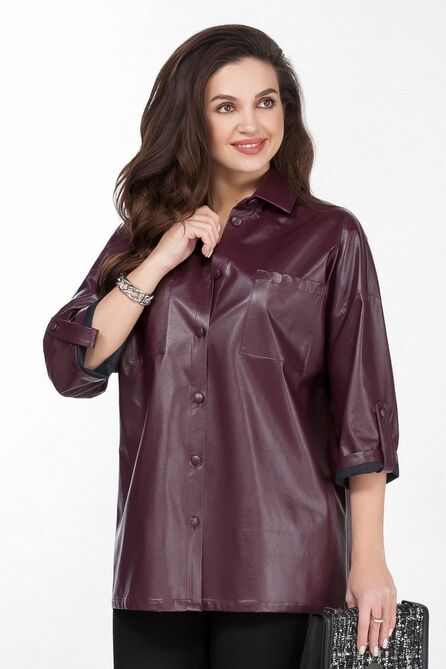 Рубашка TEZA 1794 бордовый