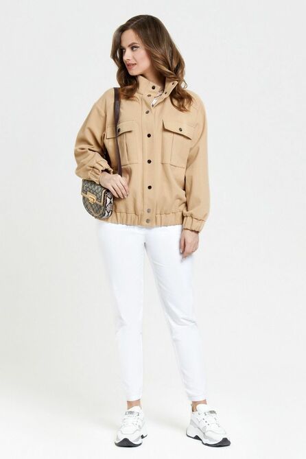 Костюм брючный TEZA 2381 кэмел-белый