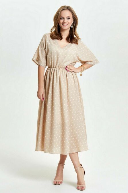 Повседневное платье TEZA 2637 бежевый