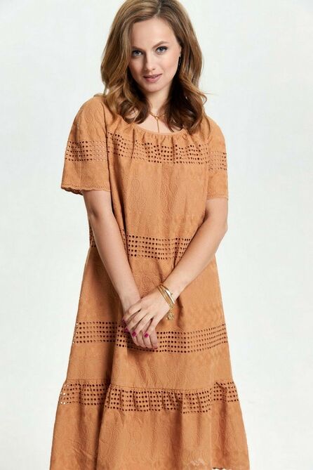 Повседневное платье TEZA 2656 карамель