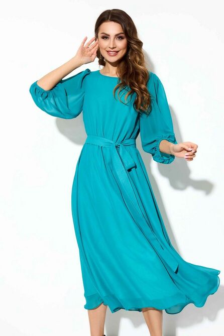 Повседневное платье TEZA 3781 бирюза
