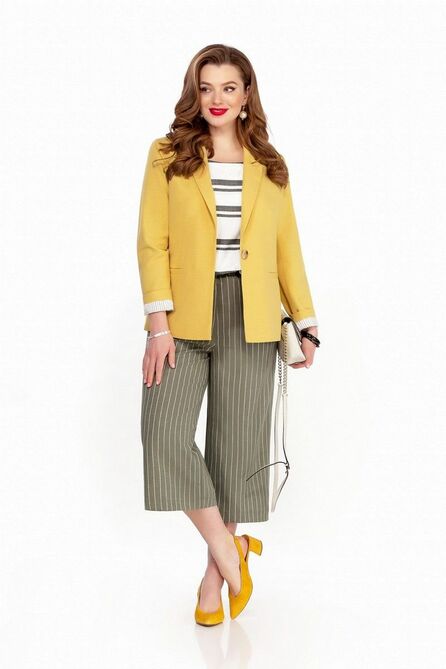 Костюм брючный TEZA 3916 горчица-хаки