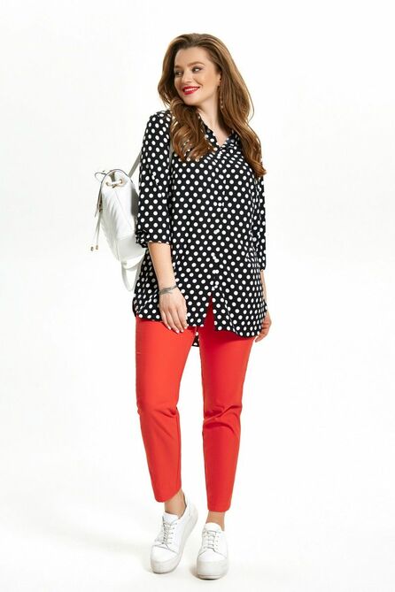 Рубашка TEZA 3917 черный_горох