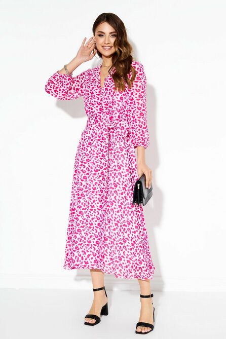 Повседневное платье TEZA 3798 ярко-розовый