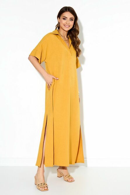 Повседневное платье TEZA 3919 горчица