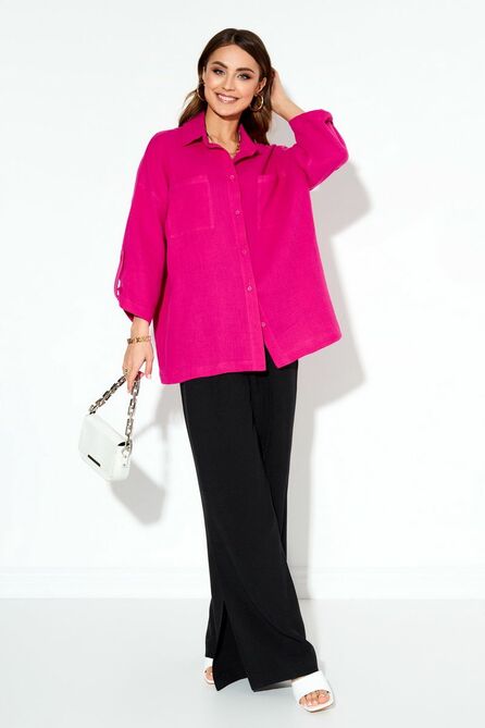 Костюм с блузкой TEZA 3939 розовый+черный