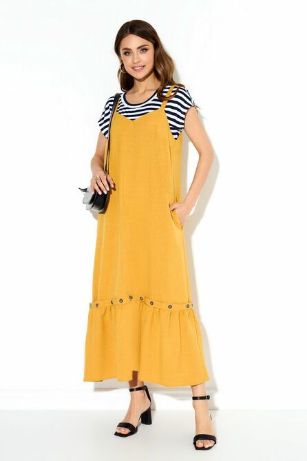 Сарафан, Майка TEZA 3944 горчица+полоска