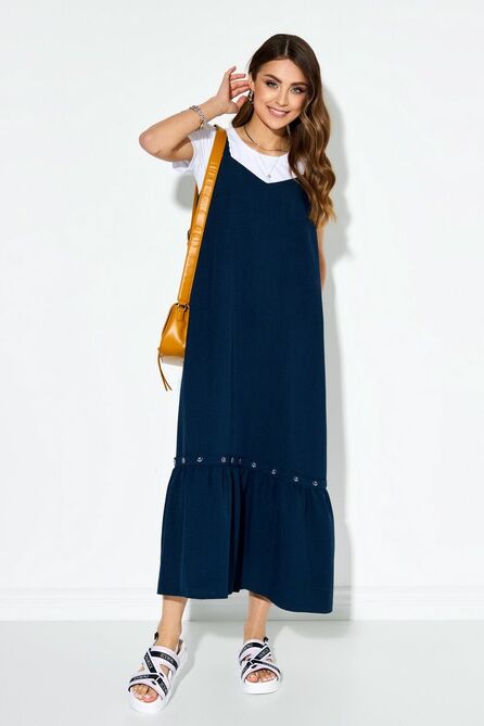 Сарафан, Майка TEZA 3944 синий+белый