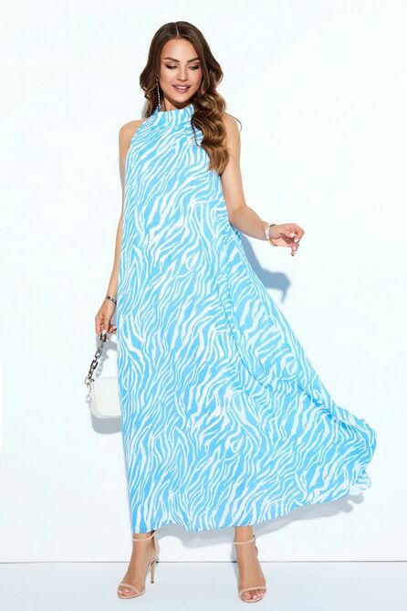 Вечернее платье TEZA 4136 бело-голубой