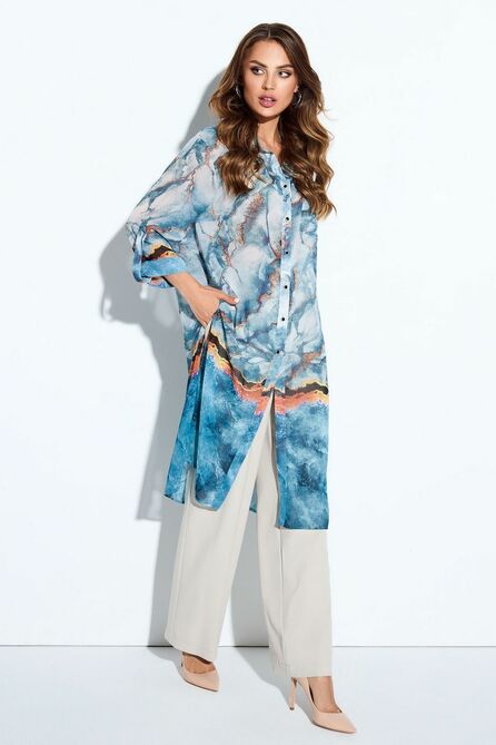 Блузка TEZA 4141 голубой