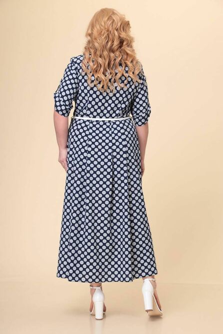 Повседневное платье TricoTex Style 1716 горохи_белые