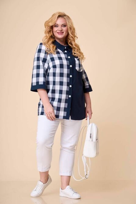Блузка TricoTex Style М24-20 клетка Блузка TricoTex Style М24-20 клетка