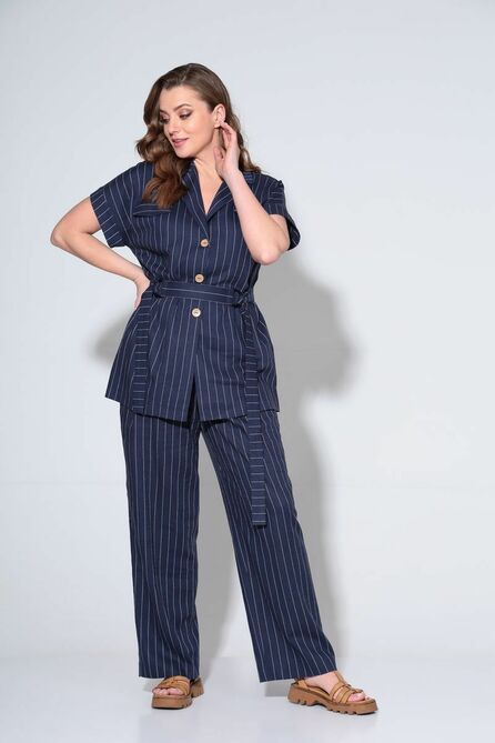 Костюм с блузкой TVIN 4029 синий