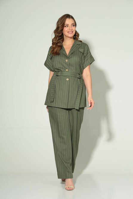 Костюм с блузкой TVIN 4029 хаки