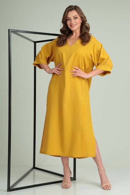 Повседневное платье TVIN 4044 горчица