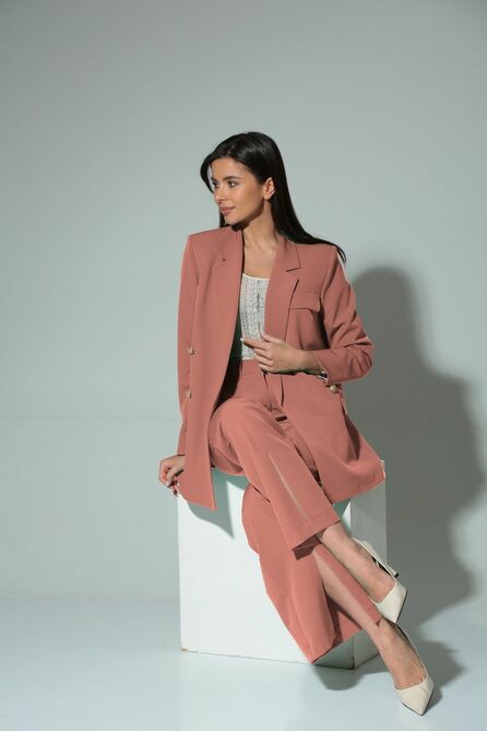 Костюм брючный TVIN 4032 светлый-терракот