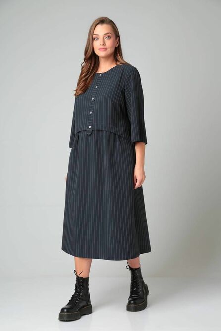 Повседневное платье TVIN 5295 т.синий_в_полоску