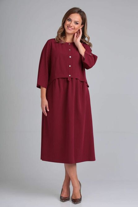 Повседневное платье TVIN 5295 бордо