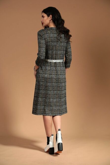 Повседневное платье Твой имидж 1452 серое+горчица Повседневное платье Твой имидж 1452 серое+горчица