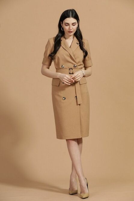 Офисное платье Твой имидж 9926 песочный