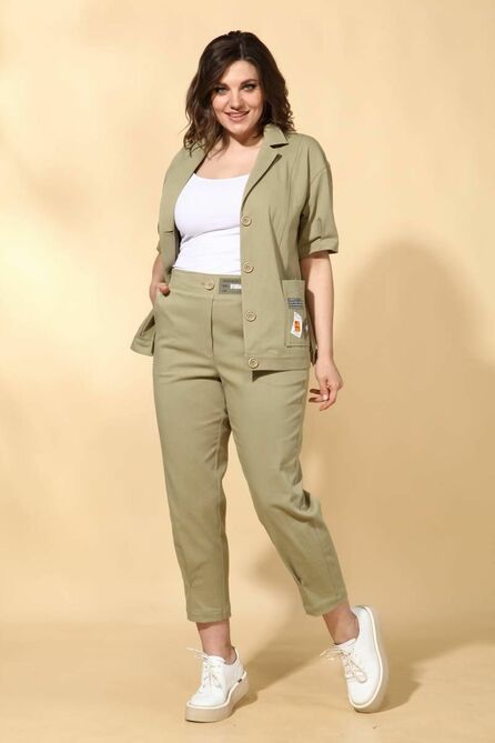 Костюм брючный Vilena 723 светлый_хаки