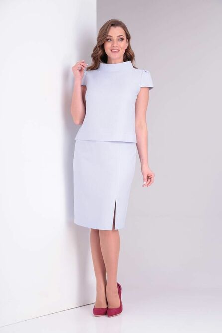 Костюм с блузкой Vilena 794 светло-голубой