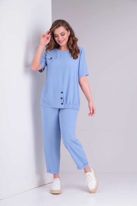 Брюки, Блуза Vilena 804 голубой