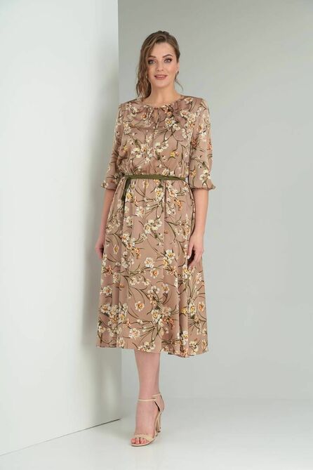 Вечернее платье Vilena 800 капучино+цветы