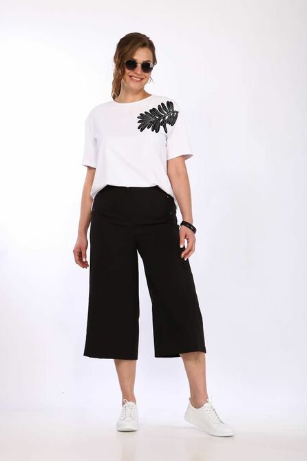 Брюки, Блуза Vilena 813 белый+черный