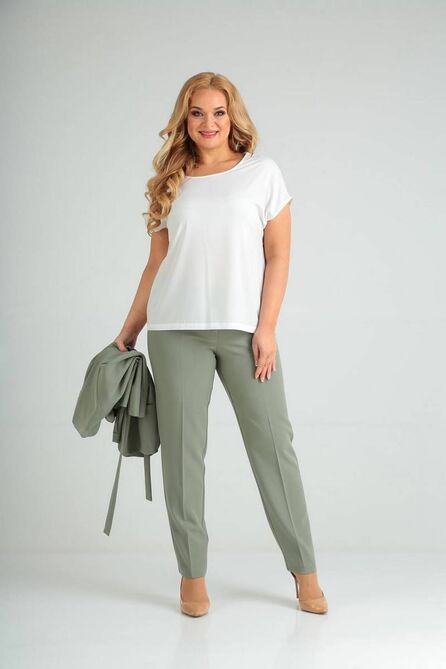 Брюки, Блуза, Жакет Vilena 847 полынь