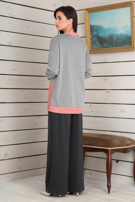 Кардиган, Брюки, Топ Viola Style 30502 гусиная_лапка_-_графит