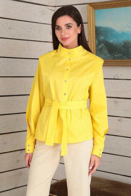 Костюм с блузкой Viola Style 20591 желтый_-_бежевый