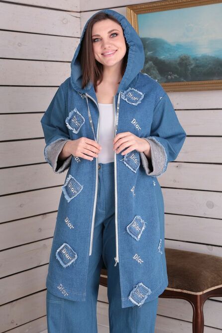 Куртка,Тренч Viola Style 6047 синий