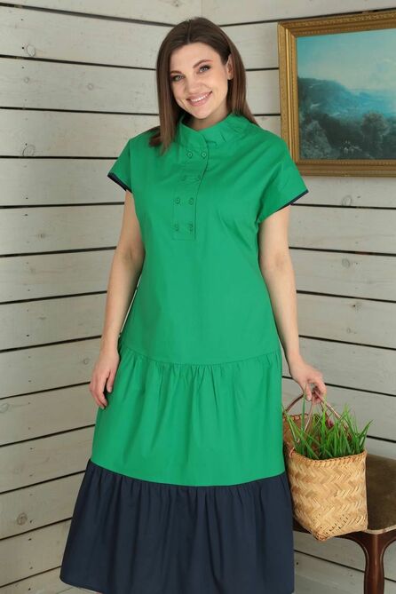 Повседневное платье Viola Style 01014 зеленый