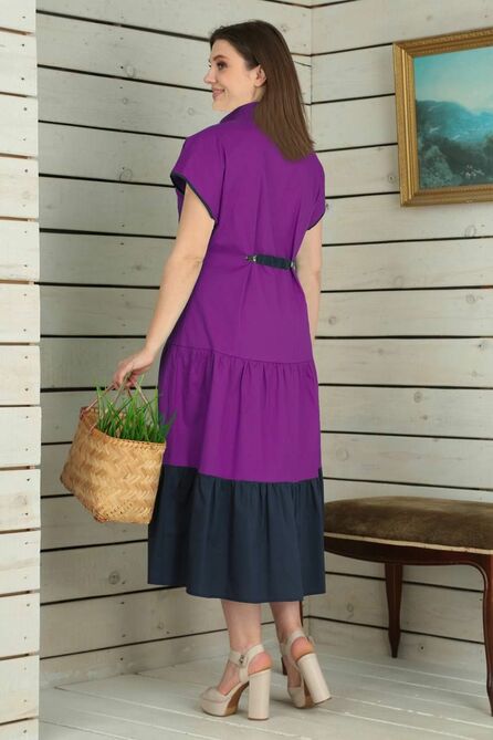 Повседневное платье Viola Style 01014 сливовый Повседневное платье Viola Style 01014 сливовый