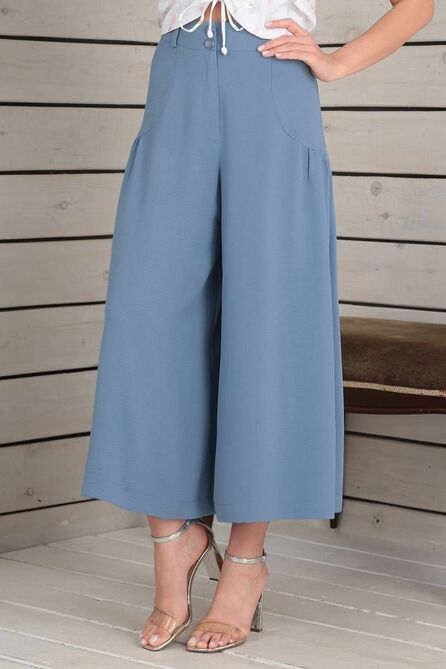 Кюлоты Viola Style 7059 серо-голубой