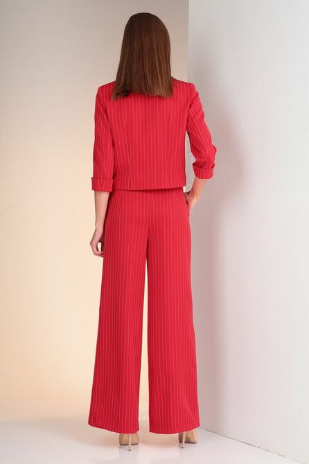 Костюм брючный Viola Style 20566 красный_в_полоску