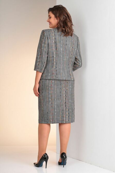 Блуза, Юбка, Жакет Viola Style 3444/1 серый_в_узелки