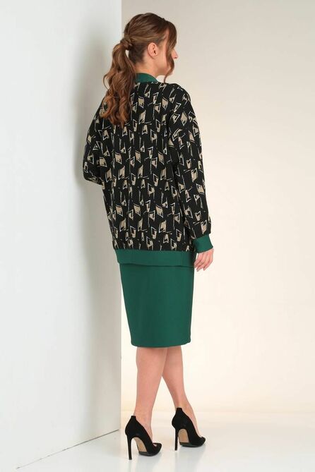 Плательный комплект Viola Style 5495 черный_-_зеленый