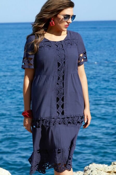 Вечернее платье Vittoria Queen 15143 темно-синий