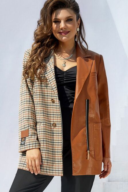 Костюм брючный Vittoria Queen 17103 табак+черный