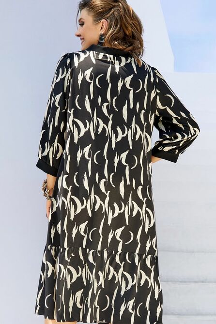 Повседневное платье Vittoria Queen 17113 черный/молочный