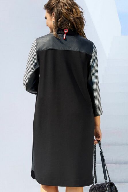 Повседневное платье Vittoria Queen 16893 гусиная_лапка+черный-белый