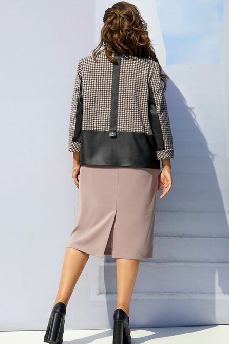 Плательный комплект Vittoria Queen 17063 гусиная_лапка+дымчатая_роза