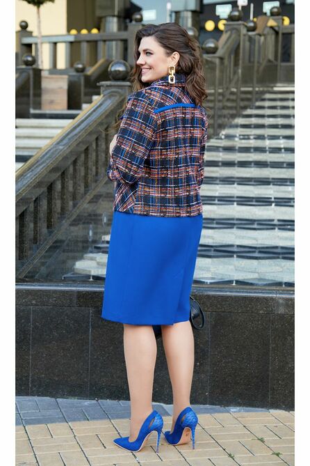 Плательный комплект Vittoria Queen 16533 дизайн_клетка-василек